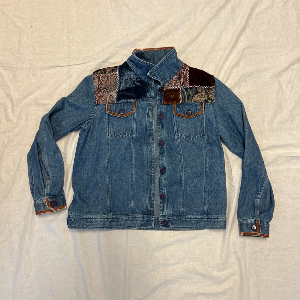 Quilted/patchwork denim jacket - Picture 1 of 5